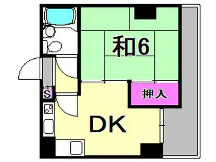 アバンテ尼崎西(1DK/4階)の間取り写真