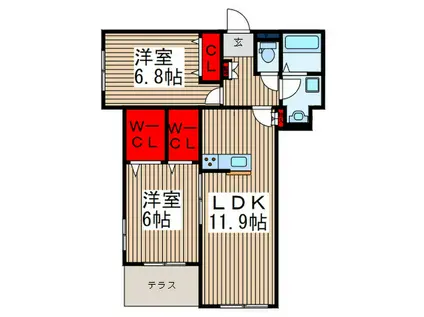 グランメゾン戸田(2LDK/1階)の間取り写真