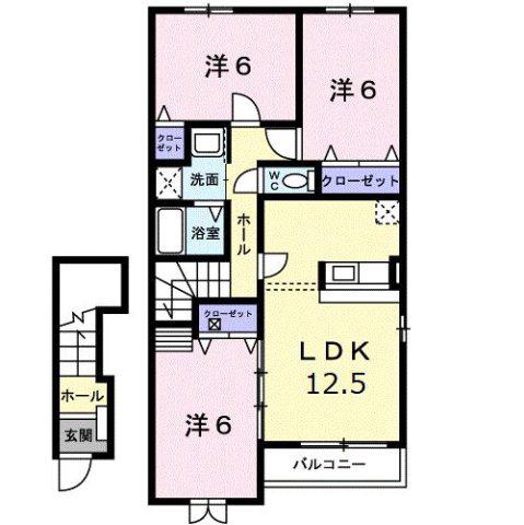 ヴィラージュIII(3LDK/2階)の間取り写真