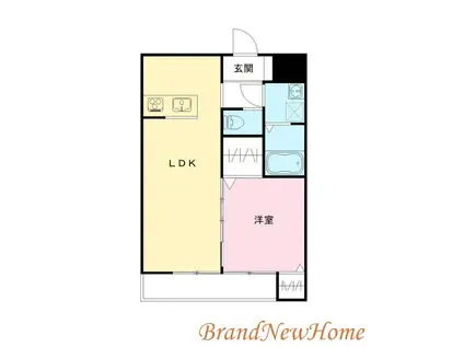 カサベルデ北花田III(1LDK/1階)の間取り写真