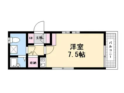 GHコート2ND(1K/1階)の間取り写真