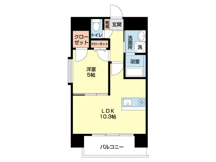 フェアリーズ白山(1LDK/9階)の間取り写真
