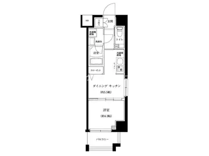 パティーナ十条DUO(1DK/2階)の間取り写真