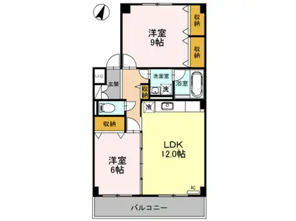 グレイスフル近江(2LDK/2階)の間取り写真
