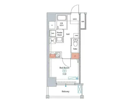ESTRUTH PLUS OSAKA-FUKUSHIMA(1K/5階)の間取り写真