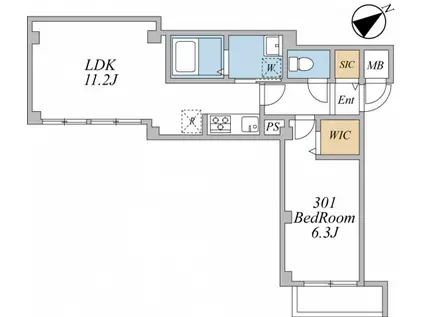 ウィンドテラス八広(1LDK/3階)の間取り写真