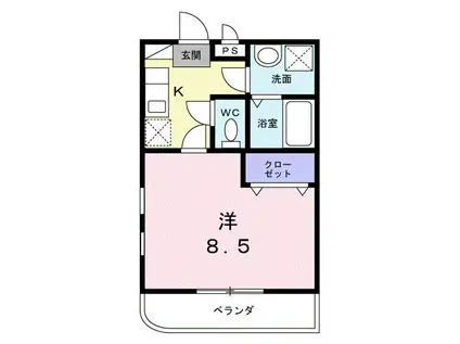 マレッサ(1K/1階)の間取り写真