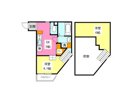 DREAM STAGE GLEIS南福岡(2DK/2階)の間取り写真