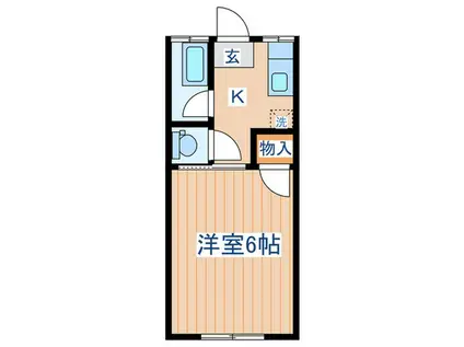 コーポ一高南A(1K/1階)の間取り写真