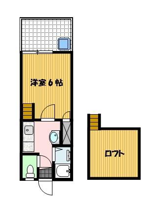 クイーンパレス坂本(1K/2階)の間取り写真