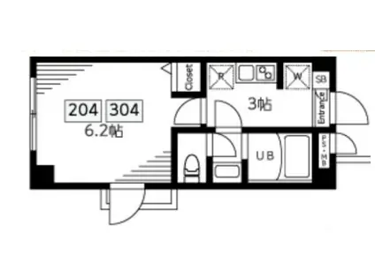 ペンタトニックス田端(1K/2階)の間取り写真