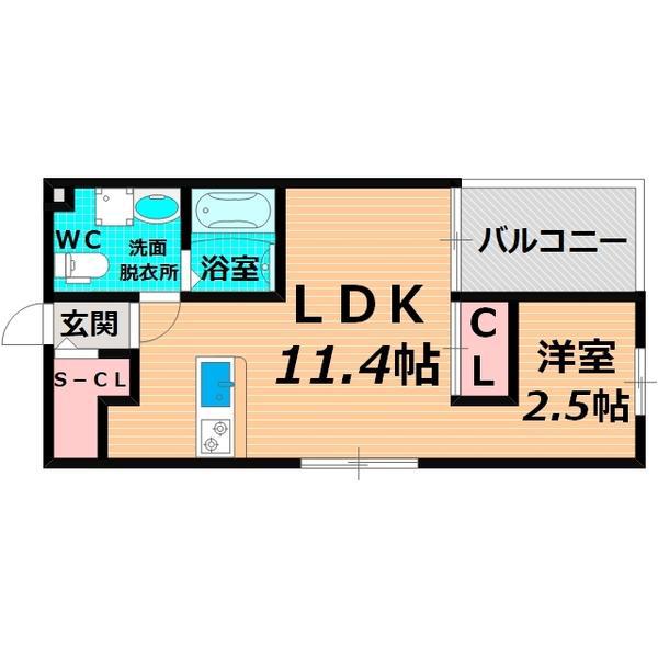 エルデ赤川(1LDK/1階)の間取り写真