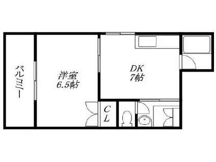 鹿島マンション(1DK/3階)の間取り写真