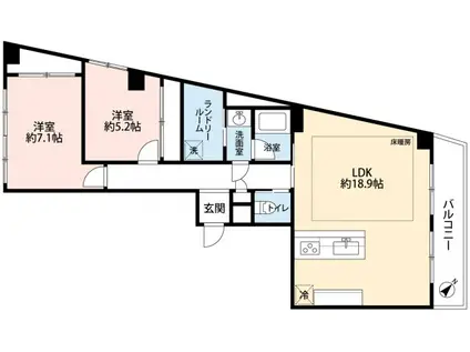 ストーク南麻布(2LDK/1階)の間取り写真