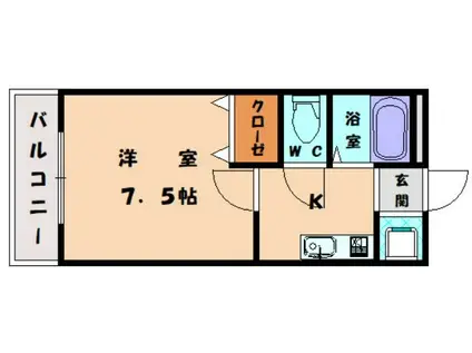 ニューサンコーポ(1K/1階)の間取り写真