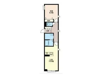 コングラツィアII(1LDK/2階)の間取り写真