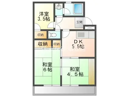 すみれハイツ(3DK/2階)の間取り写真