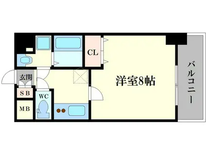 プレサンス梅田(1K/14階)の間取り写真