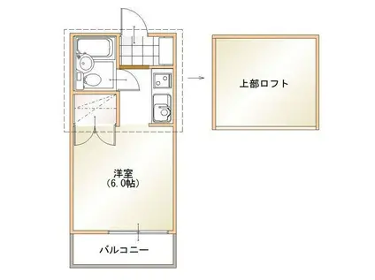 CAMIAB(1SDK/2階)の間取り写真