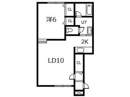 ウォーターリップII(1LDK/1階)の間取り写真