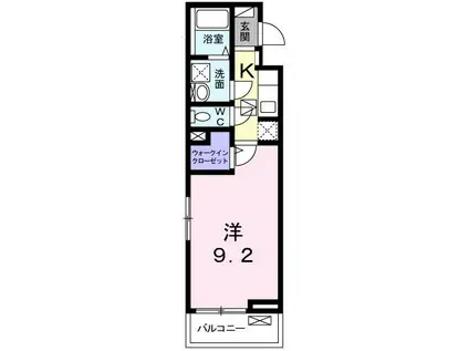 ルミエール・メゾンII(1K/1階)の間取り写真