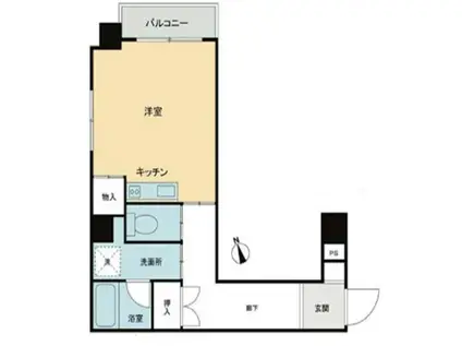 キャッスルマンション東武練馬202(ワンルーム/2階)の間取り写真