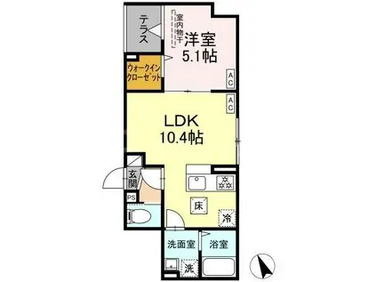 グラナーデ堀切(1LDK/1階)の間取り写真