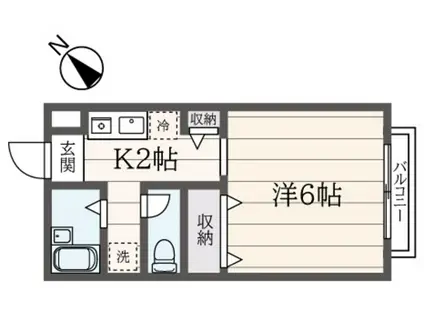 BCASA南大沢RE-BORN(1K/1階)の間取り写真
