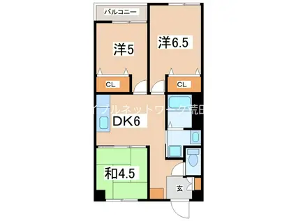 平和マンション(3DK/3階)の間取り写真