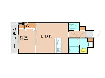 エンクレスト吉塚駅前II(1LDK/2階)の間取り写真