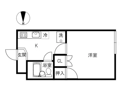 ハウス・シンエー(1K/2階)の間取り写真