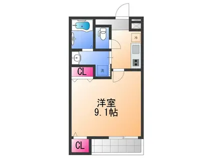 フジパレス東豊中町(1K/2階)の間取り写真