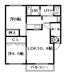 ワックスウィング宮下24(2LDK/3階)の間取り写真