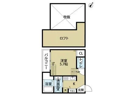 ビラージュ箱崎(ワンルーム/1階)の間取り写真