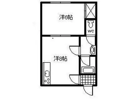 グランベリー富岡(1DK/3階)の間取り写真