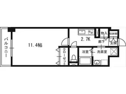 S-FORT札幌N15(1K/6階)の間取り写真