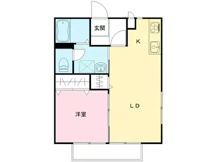 コートキャピタル(1LDK/2階)の間取り写真