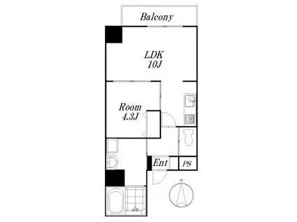 SAKURA MENSHIN(1LDK/6階)の間取り写真
