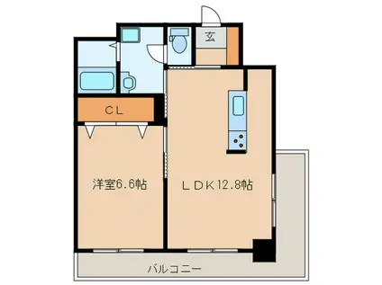 チサンマンション小笹(1LDK/4階)の間取り写真