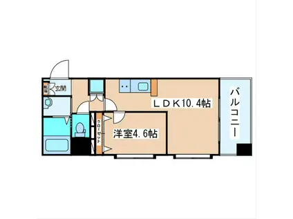 スクエア泉中央(1LDK/6階)の間取り写真
