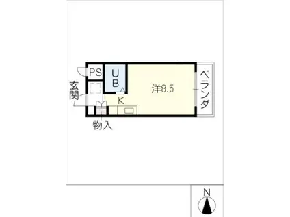 GRAND VIEW 大池(1K/3階)の間取り写真