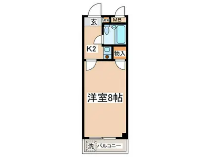 TISマンション堀之内(1K/2階)の間取り写真