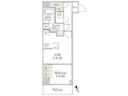 ルミーク関内II(1LDK/6階)の間取り写真