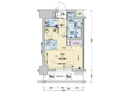 ファーストフィオーレ三宮イーストII(ワンルーム/3階)の間取り写真