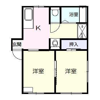 HKコーポ(2K/1階)の間取り写真