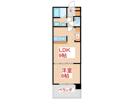 AHKUTY東谷山II(1LDK/3階)の間取り写真