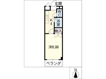 S・アビタシオン(1K/5階)の間取り写真