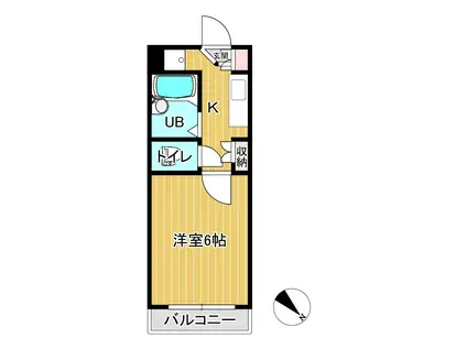 中央ハイツ(1K/2階)の間取り写真