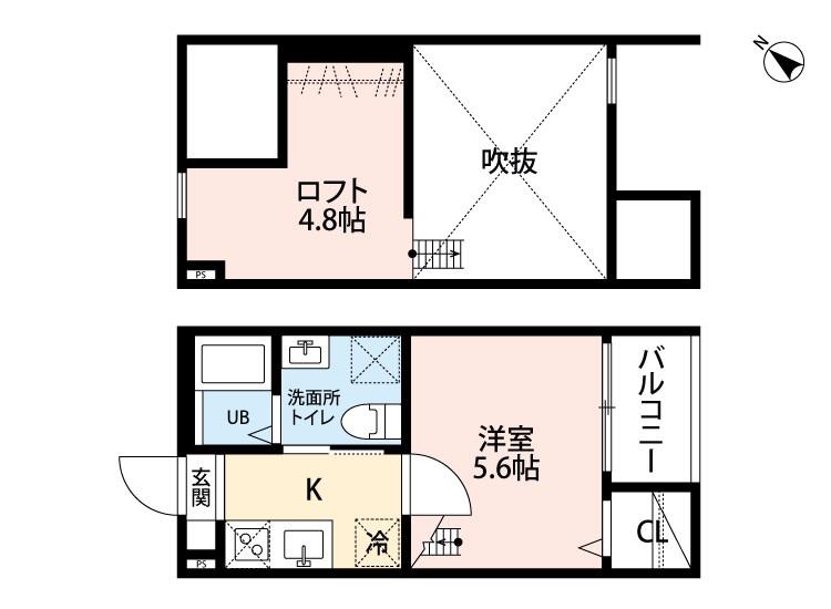 TROIS E TOILES(1K/1階)の間取り写真