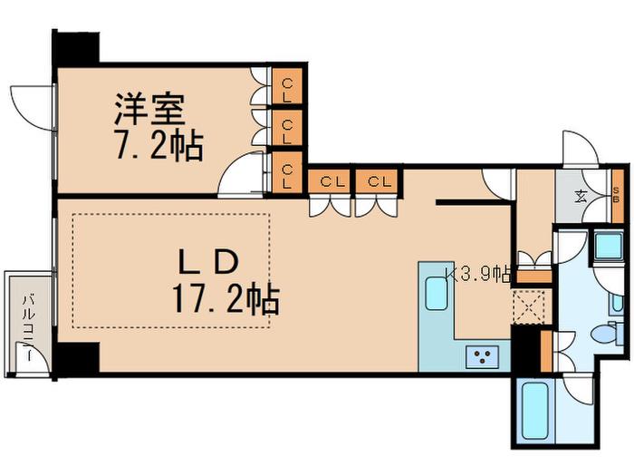 レジデンス富士見イースト(1LDK/5階)の間取り写真